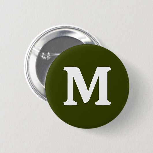 Dunkelolivengrün, solide Farbe Button (Vorne & Hinten)