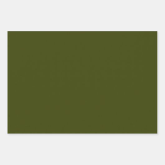 Dunkelolivengrün, solide Farbe Geschenkpapier Set (Vorderseite)