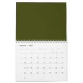 Dunkelolivengrün, solide Farbe Kalender (Jan 2027)