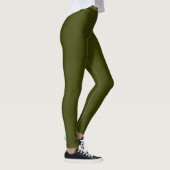 Dunkelolivengrün, solide Farbe Leggings (Rechts)