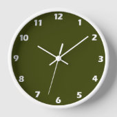 Dunkelolivengrün, solide Farbe Uhr (Vorderseite)