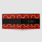 Dunkelorange Abstrakte Musterhochzeit Gästebuch (Voll)