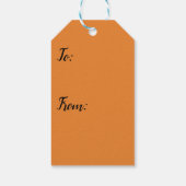 Dunkelorange-Geschenkmarke Geschenkanhänger (Rückseite)