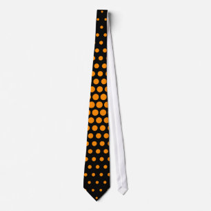 Dunkelorange Techno Dots Modernes Schwarz Krawatte
