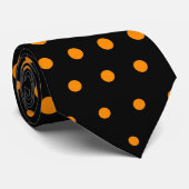 Dunkelorange Techno Dots Modernes Schwarz Krawatte (Gerollt)