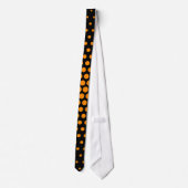 Dunkelorange Techno Dots Modernes Schwarz Krawatte (Rückseite)