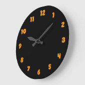 Dunkelorange und schwarz einfach große wanduhr (Winkel)