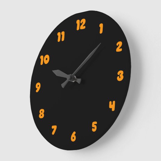 Dunkelorange und schwarz einfach große wanduhr (Winkel)