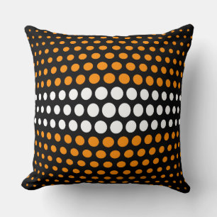 Dunkelorange-weiße Polka-Punktmuster Kissen