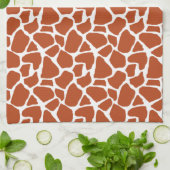 Dunkelorangefarbiges Giraffen-Muster Geschirrtuch (Gefaltet)