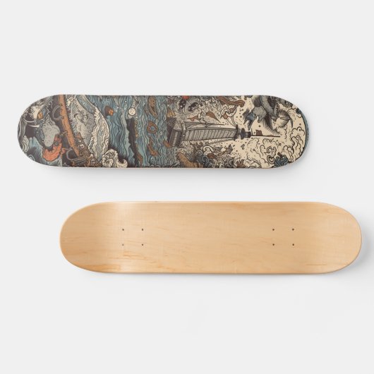 Dunkelpsychedelischer Leuchtturm Skateboard (Horizontal)