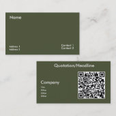 dunkelreiches Grün -QR-Code Visitenkarte (Vorne/Hinten)