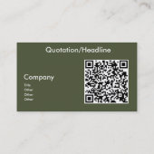 dunkelreiches Grün -QR-Code Visitenkarte (Rückseite)