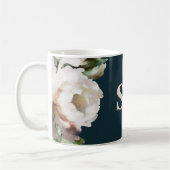 Dunkelromantisch bemalt Blumen Initialen Geschenk  Kaffeetasse (Links)