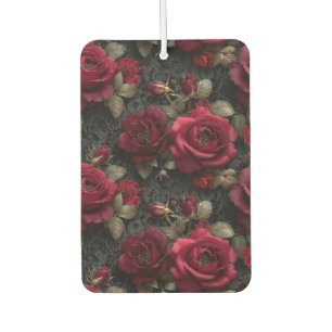 Dunkelromantische Rote Rosen und Buds an der schwa Autolufterfrischer