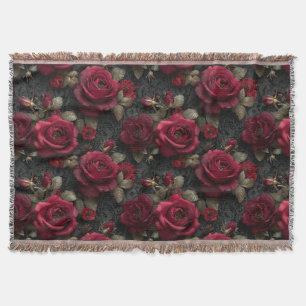 Dunkelromantische Rote Rosen und Buds an der schwa Decke