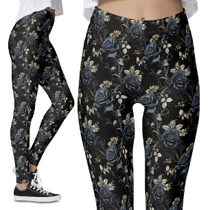 Dunkelromantische Schwarze Rose Fantasie Vintag Go Leggings