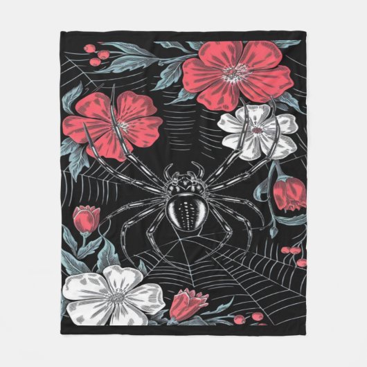 Dunkelromantische Spinne Fleecedecke (Vorderseite)