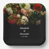 Dunkelromantische, stimmungsvolle Blume Pappteller (Vorderseite)