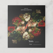 Dunkelromantische, stimmungsvolle Blume Platzkarte (Außenseite Aufgefaltet)