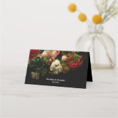 Dunkelromantische, stimmungsvolle Blume Platzkarte (Rückseite)