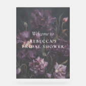 Dunkelromantisches Moody-Floral-Brautparty Willkom Acrylschild (Vorderseite)