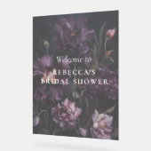 Dunkelromantisches Moody-Floral-Brautparty Willkom Acrylschild (Winkel)