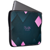 Dunkelrosa Abstrakte Formen mit Individuelle Name Laptopschutzhülle (Vorne Rechts)