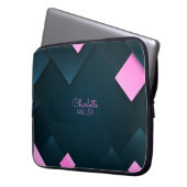 Dunkelrosa Abstrakte Formen mit Individuelle Name Laptopschutzhülle (Vorderseite Links)