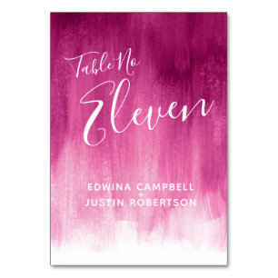 Dunkelrosa abstrakte Wäsche Moderne Tischnummer