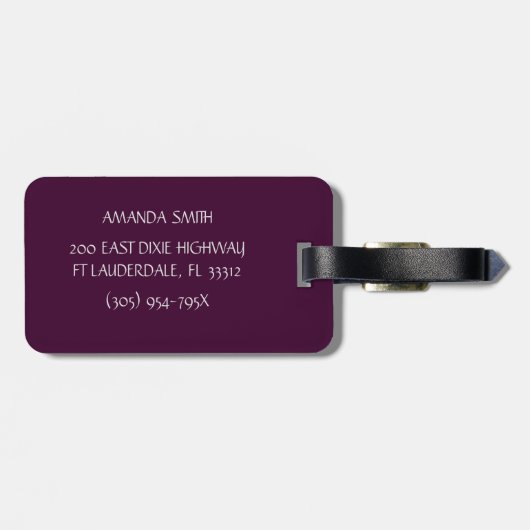 Dunkelrosa Alkohol Cocktail Martini Gepäckanhänger (Rückseite horizontal)