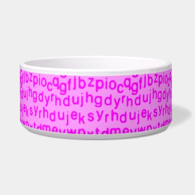 Dunkelrosa Alphabet Napf (Vorderseite)
