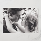 Dunkelrosa Aquarellfarbe Hochzeitsgold Folieneinladung (Rückseite)