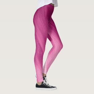Dunkelrosa bis weiße Leggings abstrakter Kunst