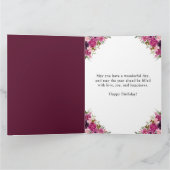 Dunkelrosa Blume zum Geburtstag Karte (Innenseite)