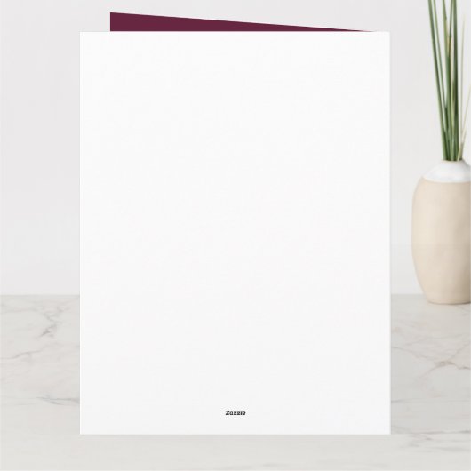 Dunkelrosa Blume zum Geburtstag Karte (Rückseite)