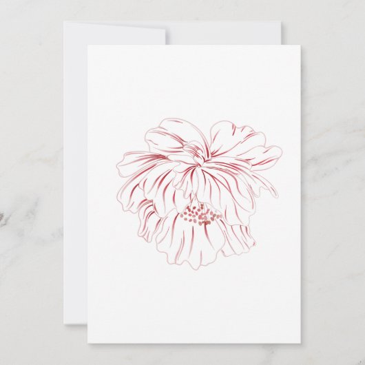 Dunkelrosa Blütenpeony Einladung (Vorderseite)