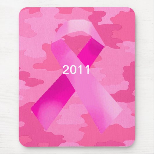 Dunkelrosa Camouflage Pink Ribbon Date Mouse Pad Mousepad (Vorne)