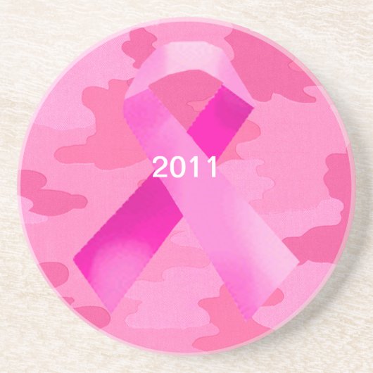Dunkelrosa Camouflage Pink Ribbon Date Untersetzer (Vorne)