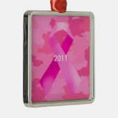 Dunkelrosa Camouflage Rosa Band Datum Ornament (Rechts)