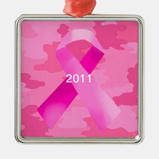 Dunkelrosa Camouflage Rosa Band Datum Ornament (Vorne)