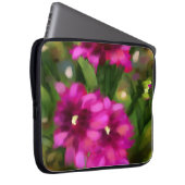 Dunkelrosa Dahlia Blume Blume Grün Laptopschutzhülle (Vorne Rechts)