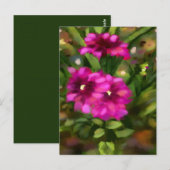 Dunkelrosa Dahlia Blume Blume Grün Postkarte (Vorne/Hinten)