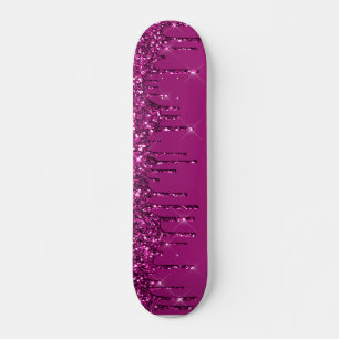 Dunkelrosa Drilling-Glitzer Skateboard
