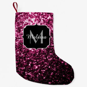 Dunkelrosa falscher glänzender Glitter Funkeln Mon Kleiner Weihnachtsstrumpf
