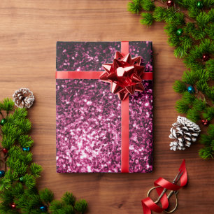 Dunkelrosa falscher glänzender Glitter funkelt Geschenkpapier