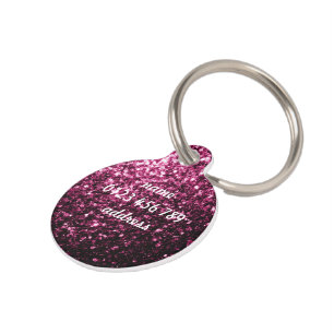 Dunkelrosa falscher glänzender Glitter funkelt Per Haustiermarke
