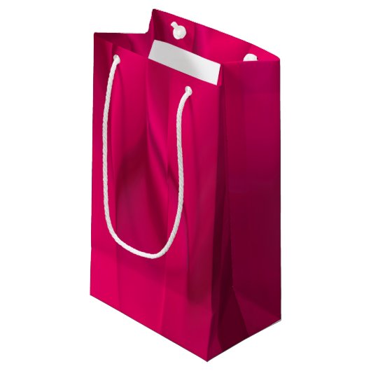 Dunkelrosa Farbe Kleine Geschenktüte (Vorderseite Schrägansicht)