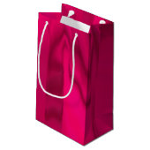 Dunkelrosa Farbe Kleine Geschenktüte (Rückseite Schrägansicht)