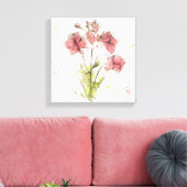 Dunkelrosa Floral Splash Leinwanddruck (Insitu (Wohnzimmer))